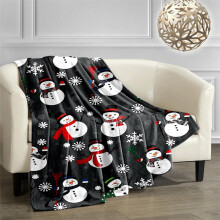 Plaid en flanelle de Noël en solde, couverture de sieste relaxante, motif flocons de neige et Père Noël, couverture cadeau en flanelle double face