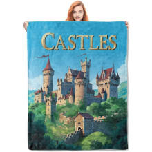 Couverture Châteaux, Plaid en Flanelle Anime, Plaid Doux, Chaud, Léger et Confortable en Peluche à Motifs de Dessins Animés pour Chambre,