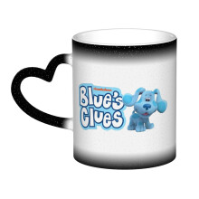 Mug Blue's Clues à couleur changeante, tasse à café en céramique thermosensible, mug « Dans le ciel »