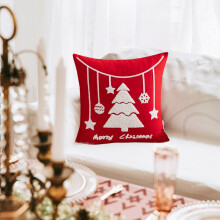 Taie d'oreiller de Noël brodée, compatible avec la décoration intérieure des fêtes, cadeau pour femmes/hommes