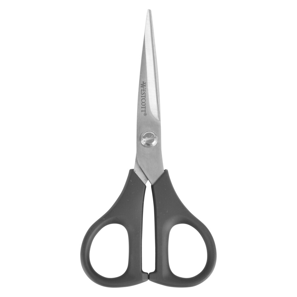 Westcott Multipurpose Scissors, All Purpose Plus+, 5", Stainless Steel, Straight, Black, For Office, 1-Count 9083649979853