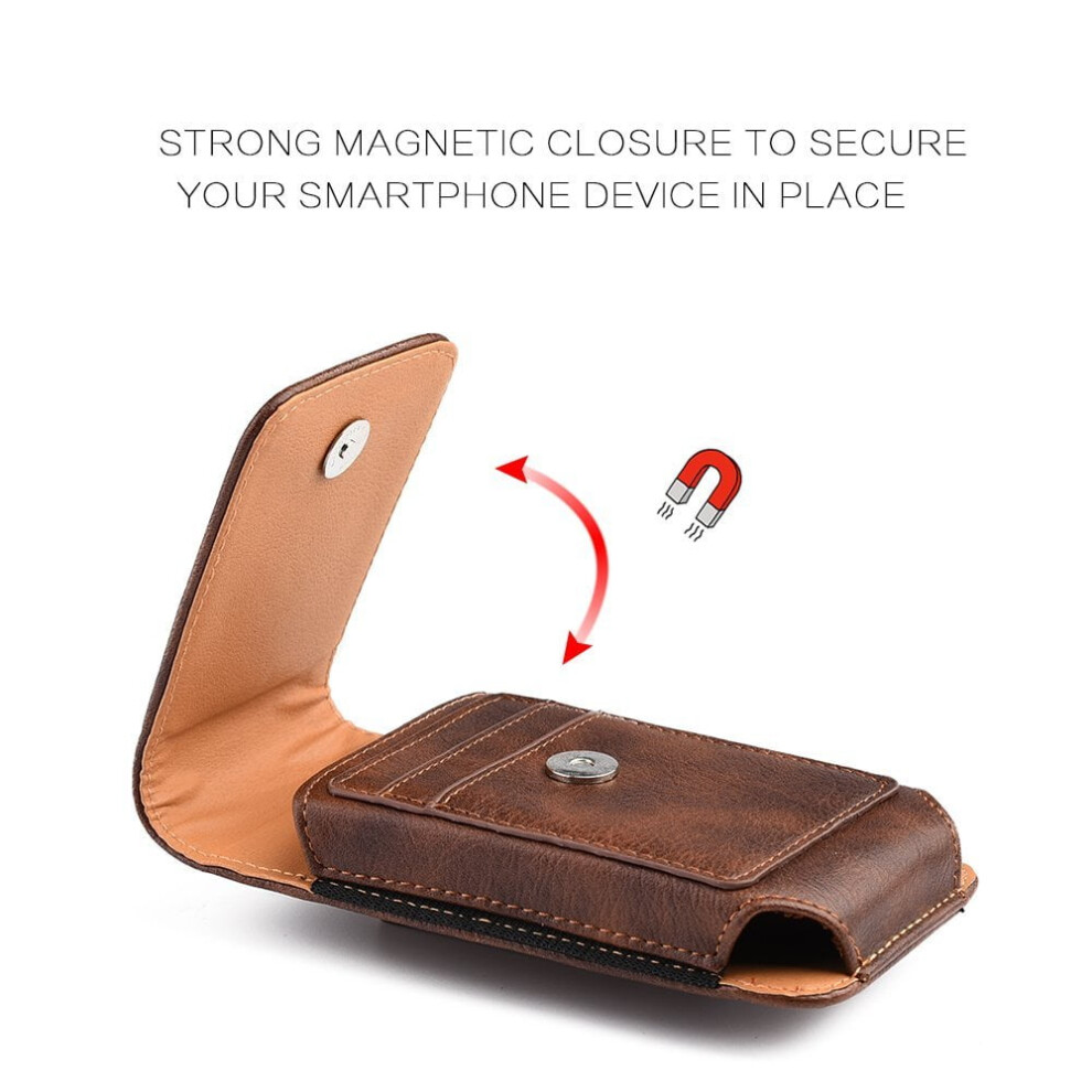 Compatible With Apple Iphone 8 Plus/7 Plus/6 Plus/6S Plus Extra Large Vertical/Horizontal Case With Belt Clip Holster - Brown 9083649981207
