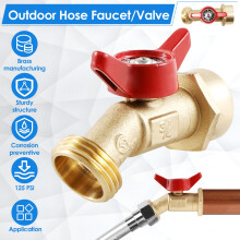 Lzvxtym 2Pcs Outdoor Hose Bibb Faucet 1/4-Turn Garden Spigot Heavy Duty Brass Garden Valve 3/4inch Male NPT Outlet