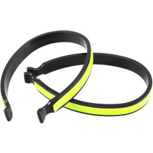 Cycling Ankle Cuffs with Reflective Safety Stripes, Adjustable Yellow Trouser Clips for Biking
