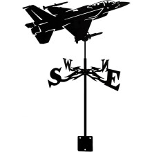 Cast Iron Combat Aircraft Weather Vane for Roof or Garden Retro Outdoor Wind Direction Indicator