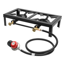 Camping Gas Stove with Dual 8000W Burners for BBQ, Outdoor Cooking and Camping