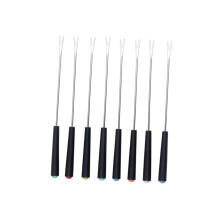 Stainless Steel Fondue Forks with HeatResistant Plastic Handle for Cheese, Dessert and Hot Pot