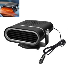 2in1 Portable Car Heater 12V/24V with Fast Heating 360 Rotation Defroster Fan for Truck Cab Black 24V
