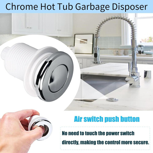 Garbage Disposal Air Switch Kit with Pneumatic Push Button, Hands Safe Control for Sink or Spa 1