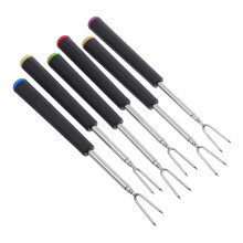 6Pcs Extendable Stainless Steel Fondue Forks for Chocolate, Cheese and BBQ Indoor Outdoor