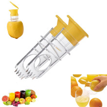 Manual Lemon Juicer with Lid, Juice Yield Handheld Citrus Squeezer for Cocktails, 2 Pcs Yellow