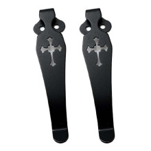 2PCS Black Titanium Deep Carry Pocket Clip Set for Spyderco Para Military 2 and Para 3