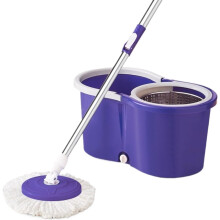 Spin Mop Bucket Set with Wheels, Hands Wringing, 360 Rotating Wet and Dry Mop for Home Cleaning