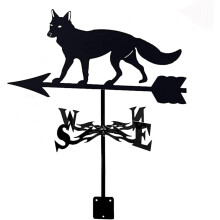Metal Weather Vane Fox Design Outdoor Garden Roof Wind Direction Indicator Stainless Steel
