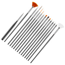 15-piece nail care set with brushes and tools, including tip drill black