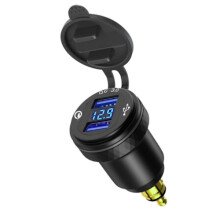 Motorcycle Aluminum DIN Hella Plug Double USB Fast Charger Adapter A1