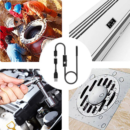 USB Snake Inspection Camera, USB 5.5mm Borescope, Scope Camera with 6 LED Lights for (5ft) OTG Windows Android 1