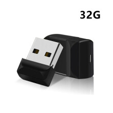Pen drive USB Mini U Disk Memory Stick para armazenamento em PC e laptop, preto (32 GB)