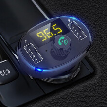 Bluetooth Adapter, Music Player Hands Free Car Kit with SD Card Slot, Supports USB Flash Drive