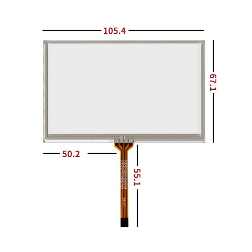 YTHYTHYTH4,3-palcová dotyková obrazovka105*67MM105,4*67,1mm
