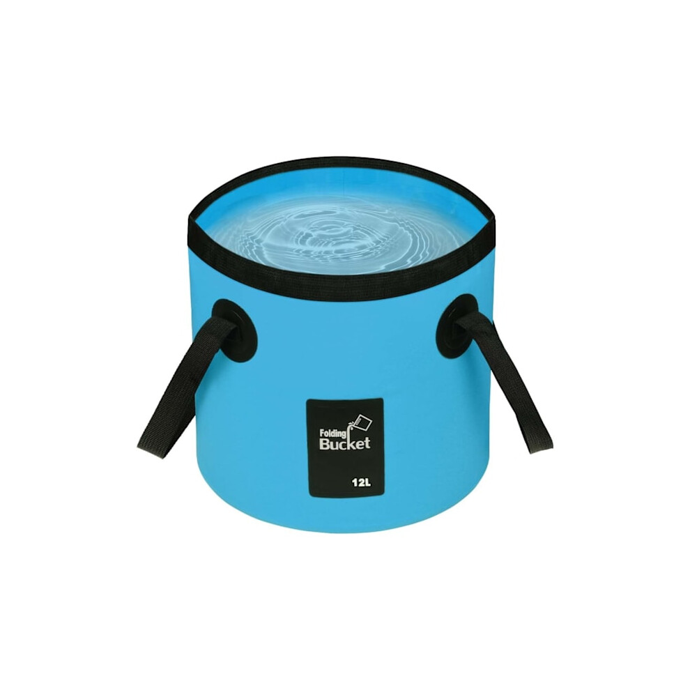 Collapsible Bucket 12L, Foldable Camping Storage Container, Portable Lightweight For Travel, Fishing, Boating, Gardening - Blue 9395123004334