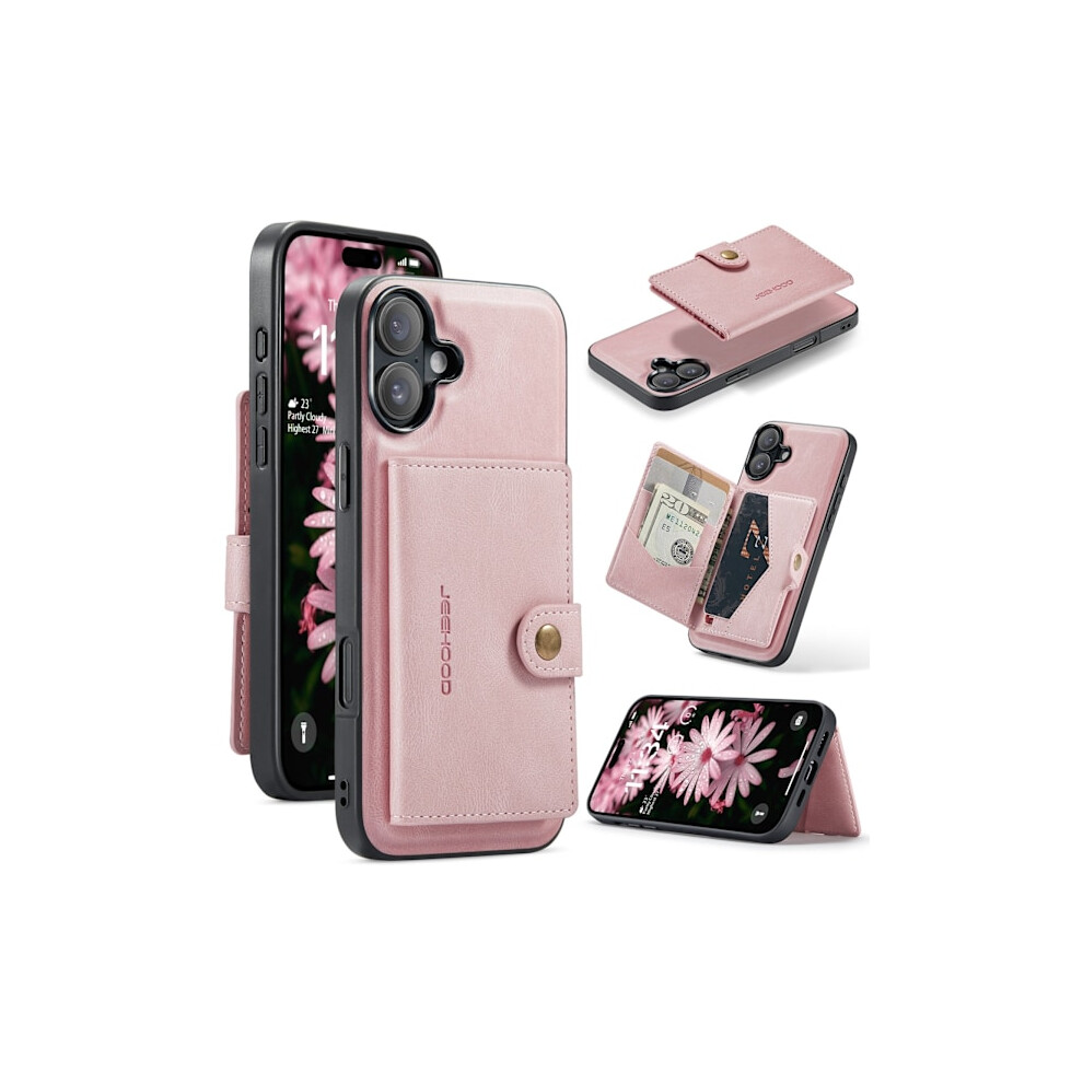 Compatible With Iphone 16 Plus - Premium Protection With Magnetic Card Slot Case Rose Gold 9395123004761