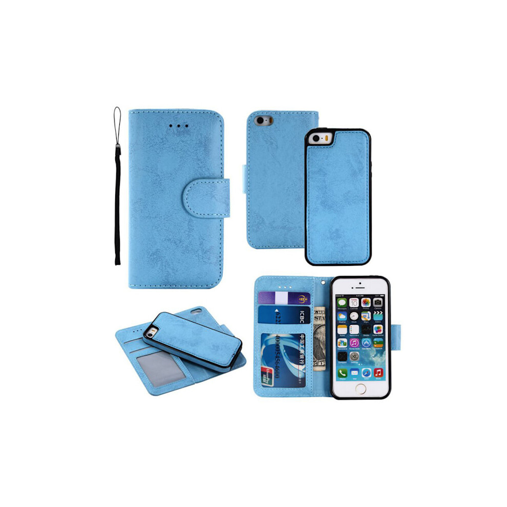 Wallet Case With Cover Function For Compatible With Iphone 8 Light Blue 9395123004488