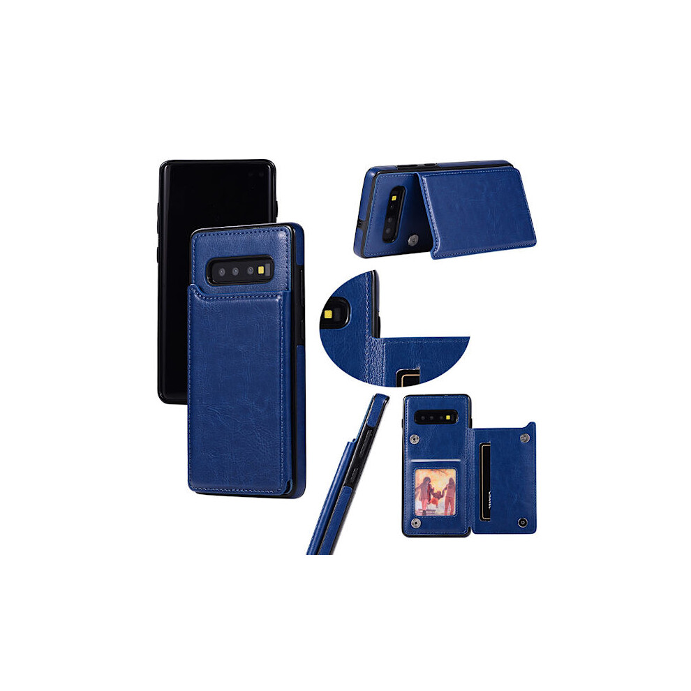 Compatible With Samsung Galaxy S10 Plus - Nkobee Leather Case With Wallet/Card Slot Navy Blue 9395123004549