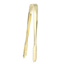 Roestvrijstalen tangenset voor ijs, suiker, gebak, salade en barbecue - Multifunctioneel keukengereedschap met clip en klem (verguld)