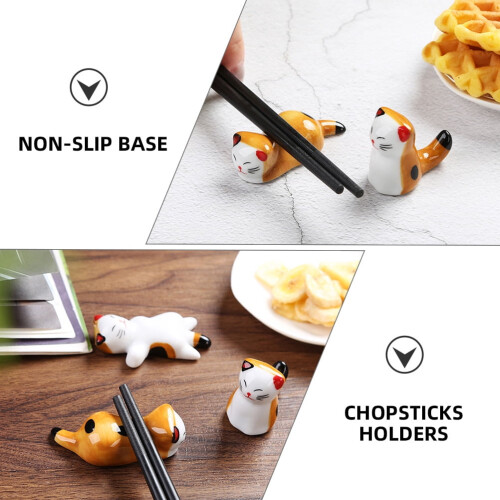 6er-Set Essstäbchenablagen, dekorative Katzenmotive, Küchenaccessoires 1