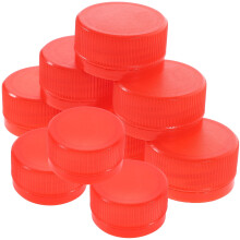 Kit com 100 tampas plásticas coloridas para garrafas, ideal para artesanato e confecção de capas para garrafas.