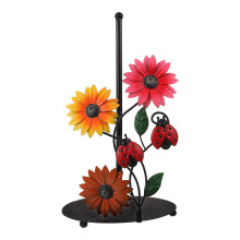 Küchenrollenhalter aus Eisen, Sonnenblumen-Design, vertikaler Rollenrollenhalter