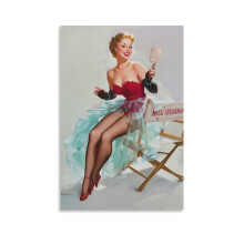 Vintage-Leinwanddruck mit sexy Pin-up-Girl-Illustration aus den 1950er-Jahren (30 x 45 cm) für Schlafzimmer und Wohnzimmer, passend zum Elvgren-Stil