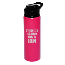 25oz Aluminium Sport-Trinkflasche für unterwegs – Es besteht die Möglichkeit, dass dies Rum ist (Knallrosa)