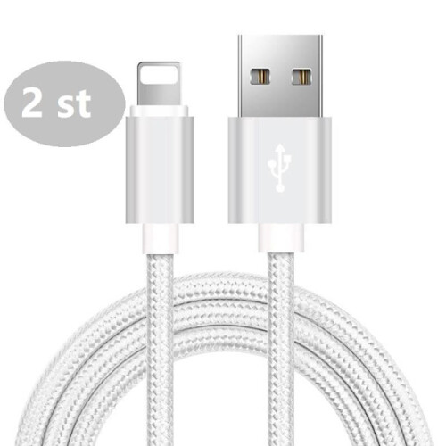 2 st 3m kompatibla iPhone-kablar silver silver
