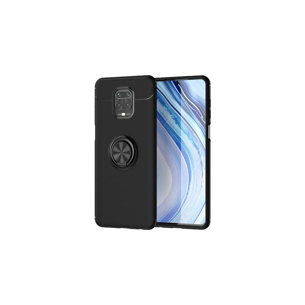 Compatible With Xiaomi Redmi Note 9S / 9 Pro Practical Shockproof Cover With Ring Holder Black 9395123226149
