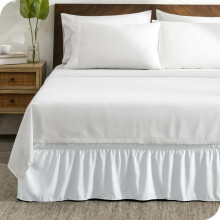Bare Home Regulowana Spódnica Łóżkowa Owijana Twin XL - Biała