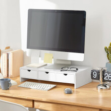 SoBuy Monitorstandaard Laptopstandaard Monitorstandaard, BBF03-W Wit Lengte 51 cm
