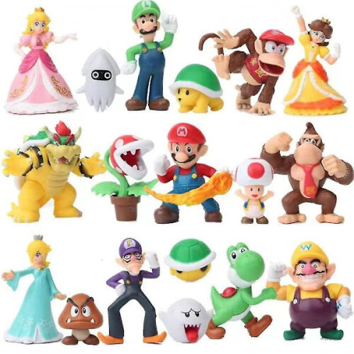18 τεμάχια Super Mario Bros Φιγούρες Δράσης Σετ Παιχνιδιών Συλλεκτικές Κούκλες Μοντέλων