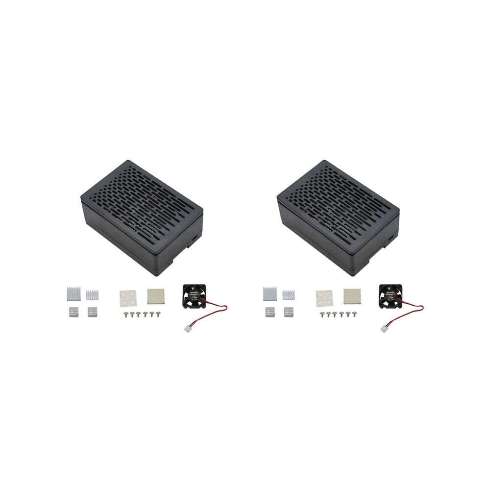 2X For 4B Protective Abs Case Enclosure With Cooling Fan Aluminum Heatsink Silver 9395123756158