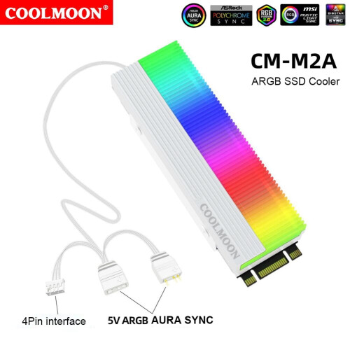 jixopn5V3PIN ARGB Ψύκτρα M.2SSD Διπλής Διεπαφής Ψύκτρα M.2 2280SSD Ψύκτρα M.2SSD με Θερμικό Επίθεμα 1