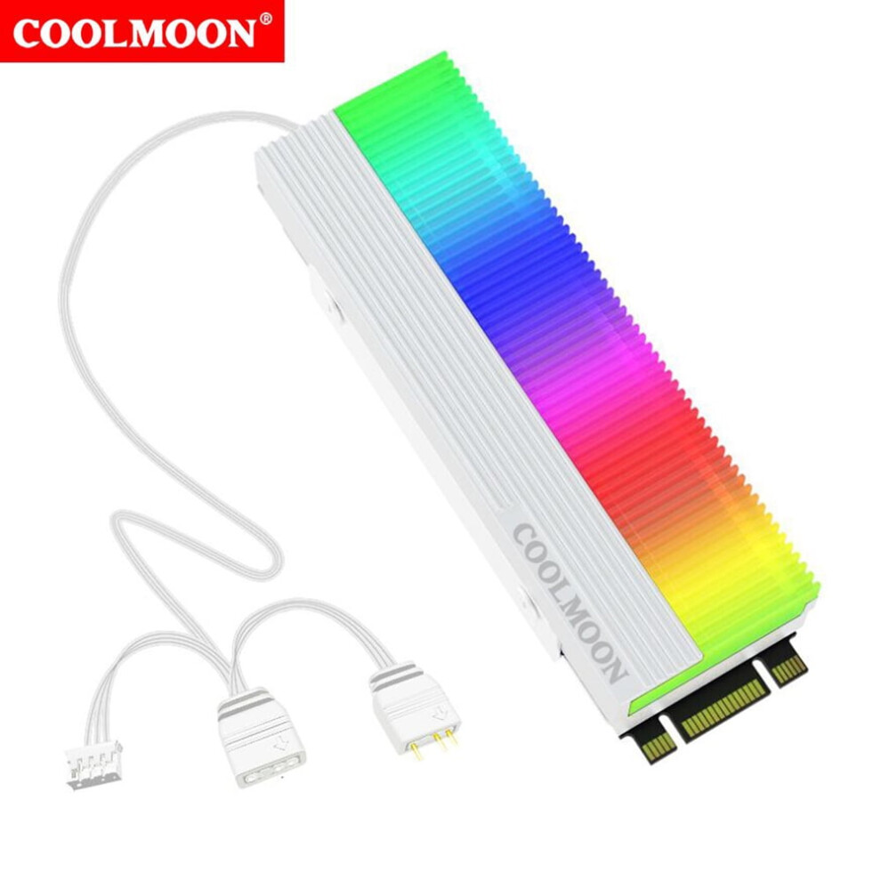 Jixopn 5V 3Pin Argb M.2 Ssd Heatsink Cooler Dual Interface M.2 2280 Ssd Heatsink Cooler M.2 Ssd Cooling Sink With Thermal Pad For 2280 M.2 Ssd 9395123756110