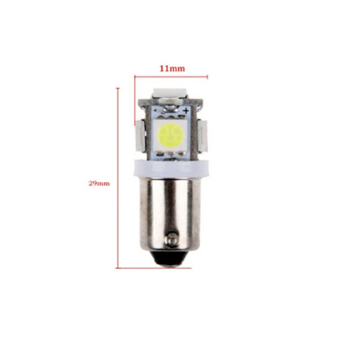 BA9S LED mit 5 SMD5050-Chips, 2er-Pack, T4W-Design, Silber/Grau/Grün 2