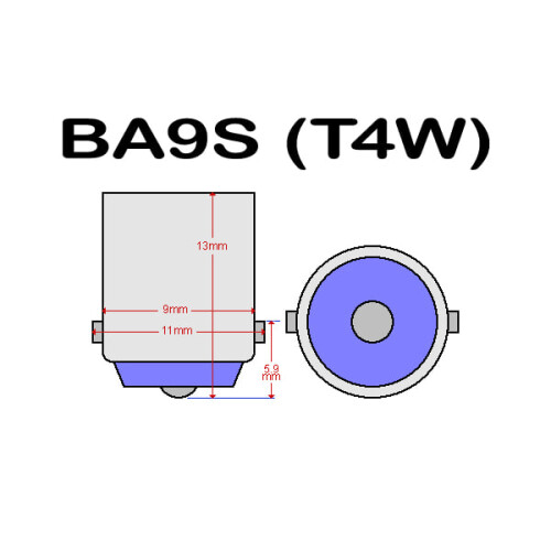 BA9S LED mit 5 SMD5050-Chips, 2er-Pack, T4W-Design, Silber/Grau/Grün 1