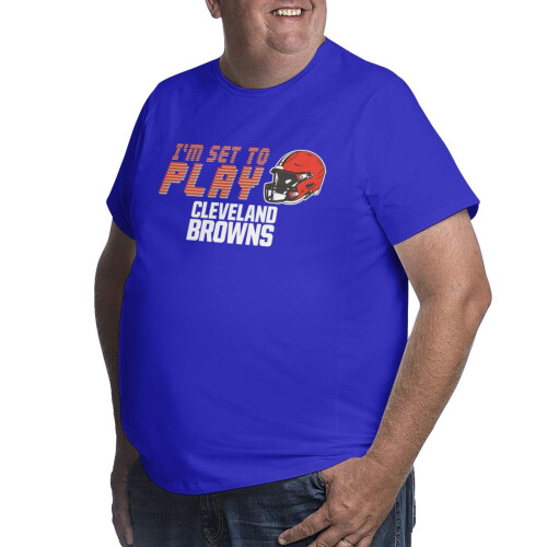 Cle_Browns Ανδρικό Μπλούζα με Κοντό Μανίκι με Λογότυπο Ομάδας Ποδοσφαίρου για Φίλους 1
