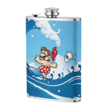 Fleascán Cruach Dhosmálta Super Mario 8oz d'Fhir agus do Mhná, Fleascáin Hip Póca Inaistrithe Cartún Anime, Gabhálais Barra, Bronntanais