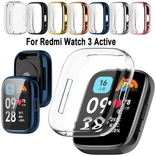 Θήκη προστασίας οθόνης TPU για Redmi Watch3Active, Πλήρης κάλυψη, συμβατή με Xiaomi Redmi Watch3Active, 1