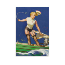 Affiche vintage de pin-up des années 1950 de Gil Elvgren (40 x 60 cm) - Décoration murale pour chambre, esthétique intérieure