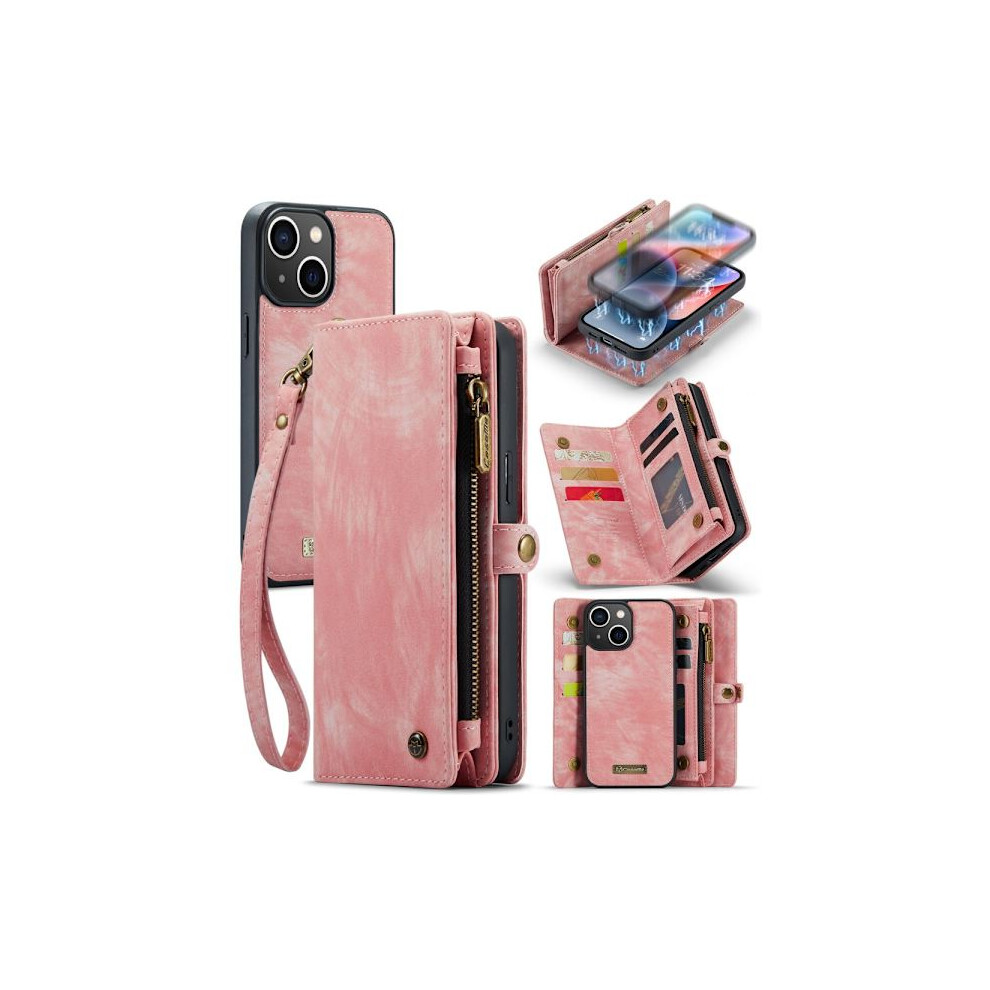 Caseme Multi-Slot 2 In 1 Wallet Case Compatible With Iphone 15 Pink 9395123757353