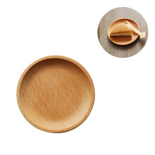 Plateau carré en bois Snack 12 cm, style japonais, rond, pour la cuisine, idéal pour les restaurants, les repas japonais et les bébés.
